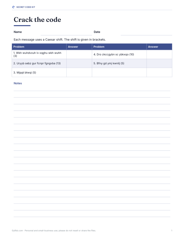 Preview of Printable Rot13 Decode Worksheet